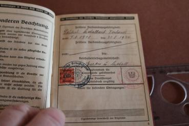 Preview: Mitgliedsbuch der Deutschen Arbeitsfront DAF eines Mannes aus Pfalz-Saar